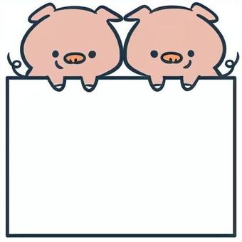 フレーム/ブタ フレーム/ブタ フレーム,かわいい,ゆるい,ブタ,動物,シンプルのイラスト素材