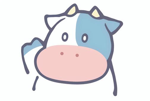 牛 牛,動物,干支,丑年,年賀状,お正月,デフォルメ,抽象化,手書き,可愛いのイラスト素材