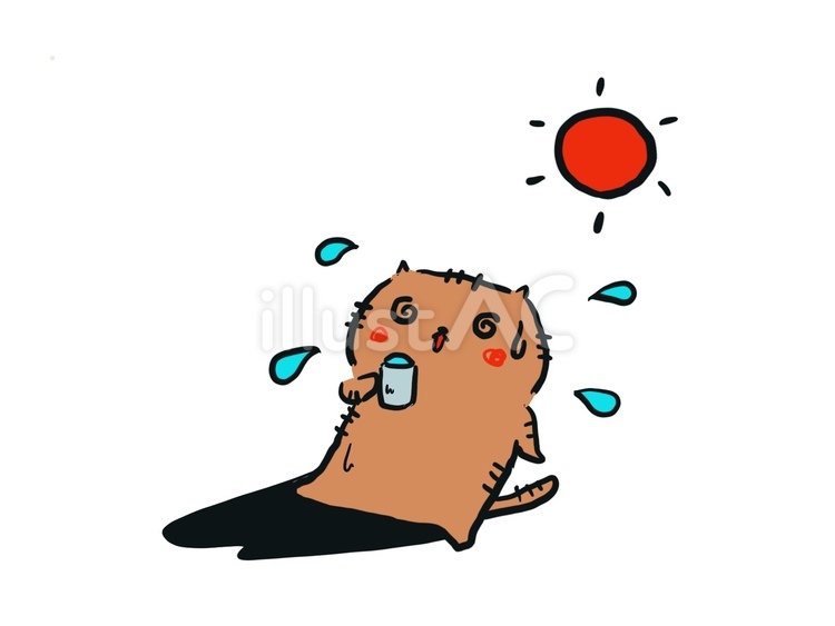 夏バテ　猫　暑い 夏バテ,猫,暑いのイラスト素材