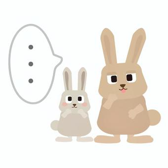 考えるうさぎ うさぎ,小動物,動物,生き物,かわいい,考える,思考,思想,吹き出し,沈黙のイラスト素材