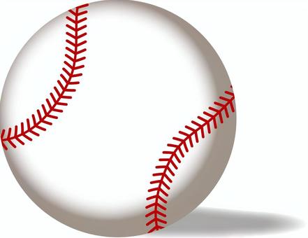 野球ボール-影　 野球,ボール,転がる,影,ゲーム,縫い目,立体,リアルのイラスト素材