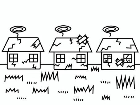 空き家だらけのまち 家,住宅,建物,不動産,住居,廃墟,暮らし,ライフスタイル,ハウス,崩壊のイラスト素材