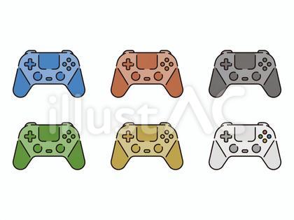 ゲームコントローラーのイラスト(カラー)