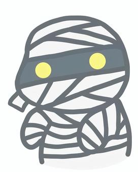 ミイラ男 ミイラ男,ミイラ,ハロウィン,仮装,コスプレ,怖い,お化け,包帯,イラスト,ゆるいのイラスト素材