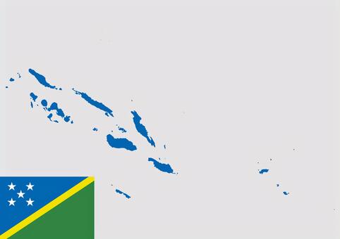 ソロモン諸島の地図（国旗柄） ソロモン諸島,地図,国旗,外国,海外,地理,土地,国土,地形,世界のイラスト素材