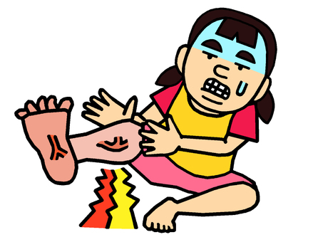 足がつる 足,つる,痙攣,こむら返り,激痛,人物,少女,女の子,イラストのイラスト素材