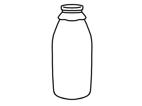 牛乳瓶 牛乳瓶,ボトル,瓶,容器,栓,キャップ,線画,モノクロ,アイコン,シンプルのイラスト素材