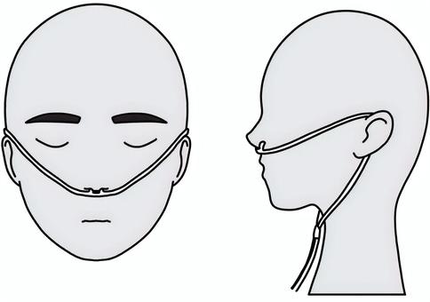 経鼻酸素チューブ 横顔と正面白黒 経鼻酸素チューブ 横顔と正面白黒 酸素,チューブ,経鼻,横顔,正面,白黒のイラスト素材