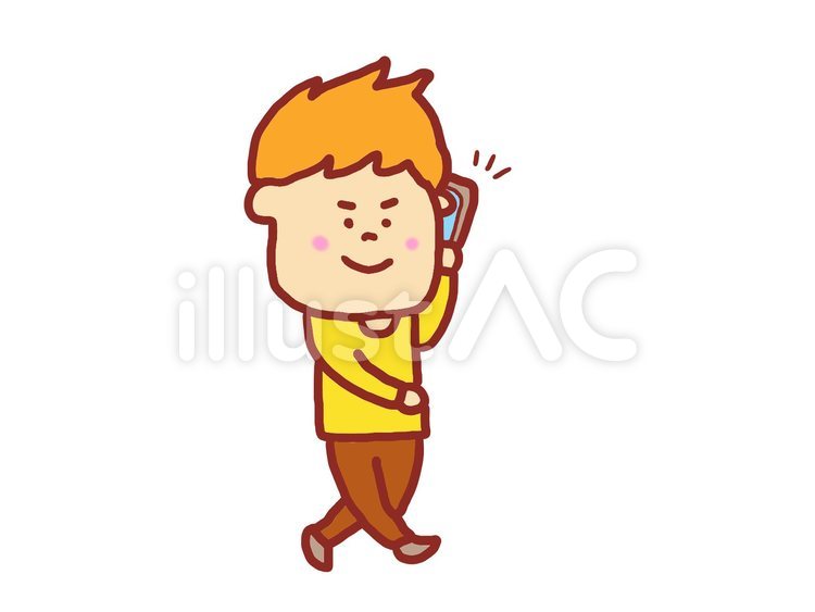 歩きスマホをする男性 若者イラスト No 無料イラストなら イラストac