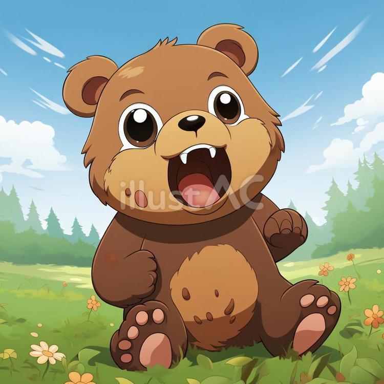 小熊 小熊,くま,青空のイラスト素材