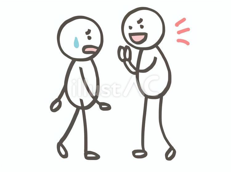 棒人間　強引な依頼に困る 棒人間,人,2人のイラスト素材