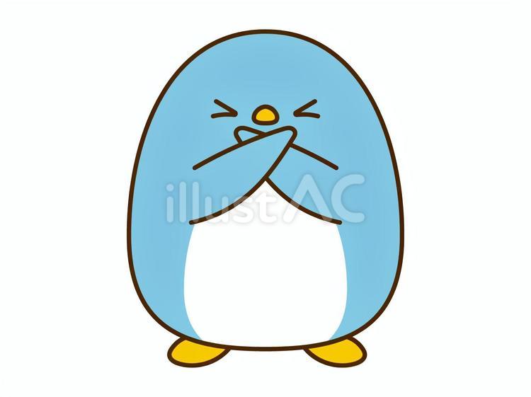 NGポーズをするかわいいペンギン ペンギン,水色,ngのイラスト素材