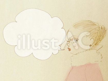 吹き出し付き女の子