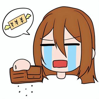 お金がない 女性 お金がない 女性 女性,人物,泣き顔,財布,お金,金欠のイラスト素材