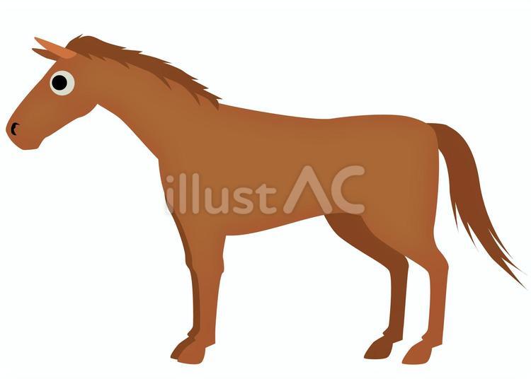 馬01_4c 馬,サラブレッド,競走馬のイラスト素材