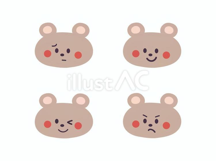 色々な表情のクマさん クマ,セット,表情のイラスト素材