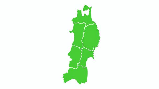 東北地方の地図 地図,東北地方,地方,地域,岩手,秋田,青森,県,都道府県,福島のイラスト素材