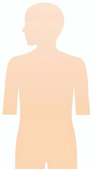 身体のシルエット(肌色) 身体のシルエット(肌色) 体,人体,身体,上半身,頭,肩,胸,腰,ヒップ,横顔のイラスト素材