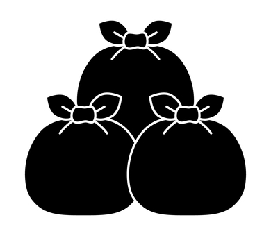 ゴミ袋の山 ゴミ袋の山 ゴミ袋,ゴミ捨て,廃棄物,処分,掃除,大掃除,断捨離,物,シルエット,黒のイラスト素材