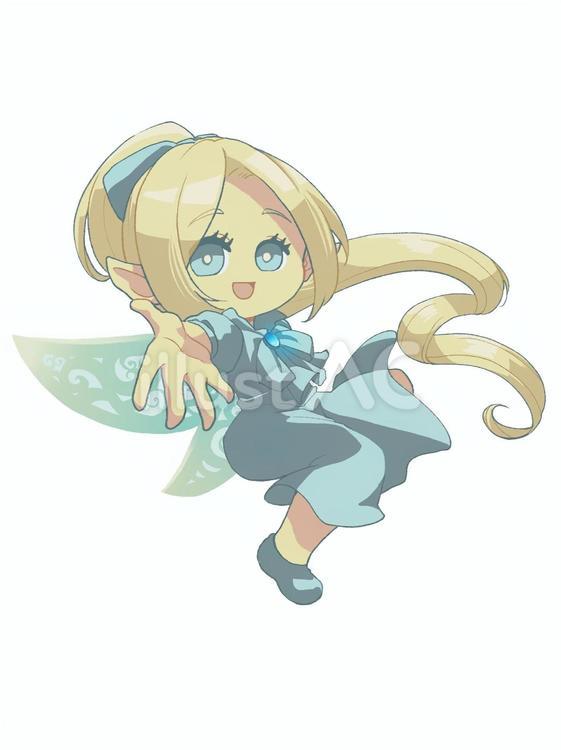 ポニーテールの水属性の妖精B 妖精,フェアリー,女の子のイラスト素材