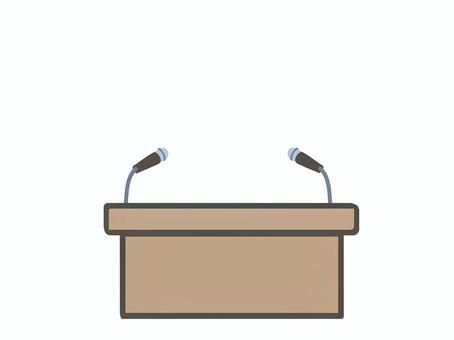 マイク2本の会見台 マイク2本の会見台 会見,会見台,マイク,机,会場,手描き,シンプル,デフォルメ,イラスト,挿絵のイラスト素材