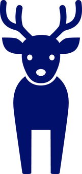 ピクトグラムの紺の鹿です。 ピクトグラム,鹿,シンプル,動物,角,紺のイラスト素材