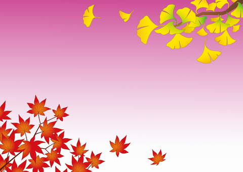 Autumn frame_Hp 秋,フレーム,紅葉,銀杏,かえで,飾り枠,10月,11月,背景素材,ベクターのイラスト素材