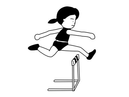 陸上・ハードル（女子） ハードル,陸上,女子,選手,アスリート,人,運動会のイラスト素材