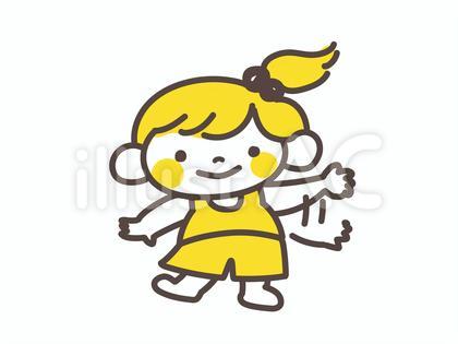 手を振る水着姿の女の子