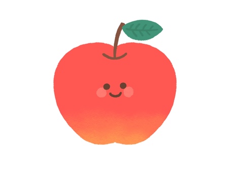 にこっと笑う赤りんご りんご,赤りんご,果物,笑顔,笑う,旬,収穫,10月,食材,材料のイラスト素材