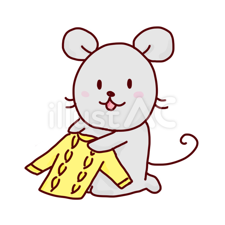 ねずみとセーター ねずみ,セーター,冬支度のイラスト素材