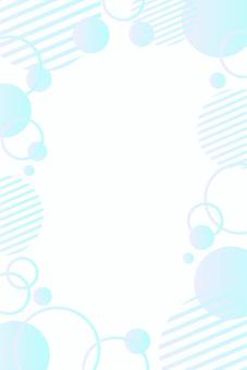 メンフィス風フレーム 水色グラデ 縦