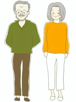 Senior couple (whole body, standing), couple, senior, female, JPG and PNG