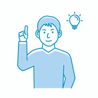 男性 上半身イラスト / アイデア・閃き アイデア,閃き,インスピレーション,男性,人物,日本人,考える,上半身,豆電球,若いのイラスト素材