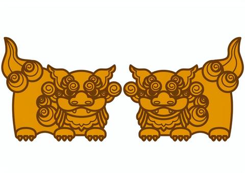 シーサー-4c シーサー,沖縄,焼き物,像,かわいい,シンプルのイラスト素材