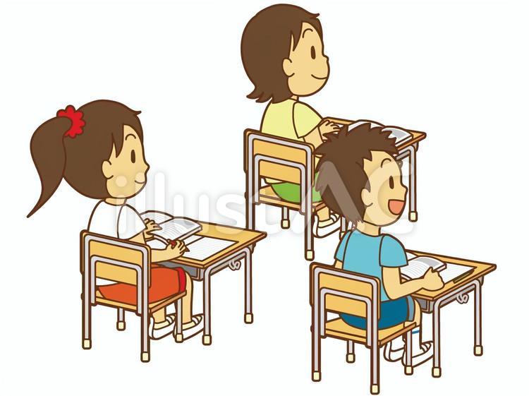 授業中の子どもたち 授業,勉強,小学生のイラスト素材