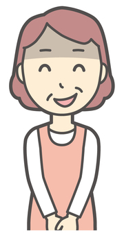  笑顔の裏で悪い事を考えている中年の女性 企む,おばさん,人,女性,中年,おばちゃん,シニア,ママ,主婦,ヘルパーのイラスト素材