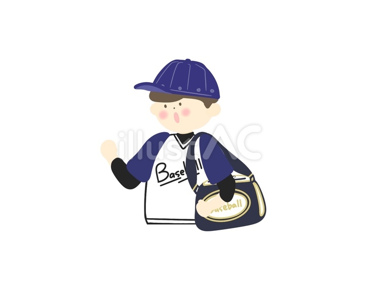 人物☆野球☆練習or試合行ってきます☆紺 人物,野球,練習のイラスト素材