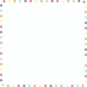 ドットの正方形フレーム・パステル フレーム,丸,ドット,点,ベクター,白バック,飾り,額,囲み,枠のイラスト素材