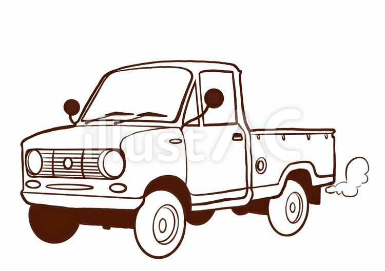 車　線画 車,トラック,タイヤのイラスト素材