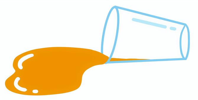 オレンジジュースをこぼす オレンジジュース,こぼす,こぼれる,倒す,ジュース,グラス,コップ,出る,飲み物,落とすのイラスト素材