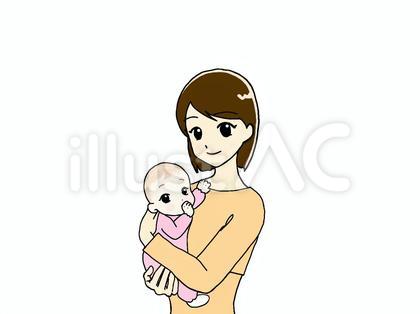 赤ちゃんを抱くママ_上半身②