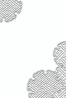 立体的な和柄の年賀状、葉書。 立体的な和柄の年賀状、葉書。 縦,雪輪,年賀状,和柄,和風,葉書,日本文化,余白,フレーム,白のイラスト素材