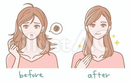 ヘアセットする女性_肌色