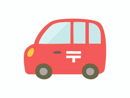 くるま_シンプルフラット_郵便車 車,郵便車,郵便,自動車,乗り物,ワゴン車,かわいい,シンプル,手描き,アイコンのイラスト素材