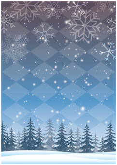 冬の雪国背景 クリスマス,冬,結晶,雪,林,冬季,森林,植物,12月,クリスマスイブのイラスト素材