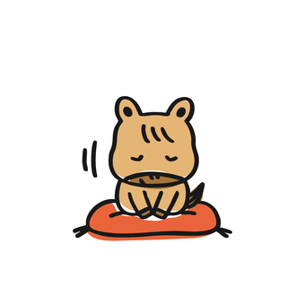 座っておじぎをする馬のキャラクター 馬,午年,干支,十二支,2026年,年賀状,動物,デフォルメ,キャラクター,かわいいのイラスト素材