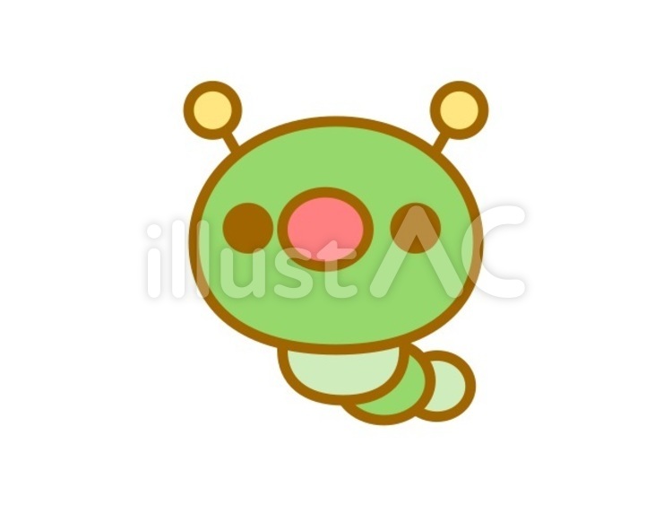 いもむしくん　緑 芋虫,虫,動物のイラスト素材