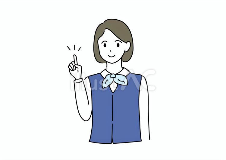 制服の女性がポイントを示している 女性,ポイント,ビジネスのイラスト素材