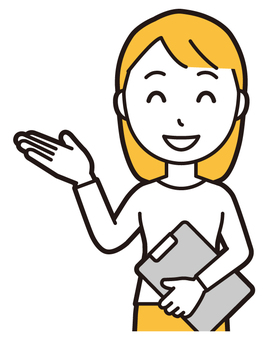  ロングヘア女性(黄)-158-バスト